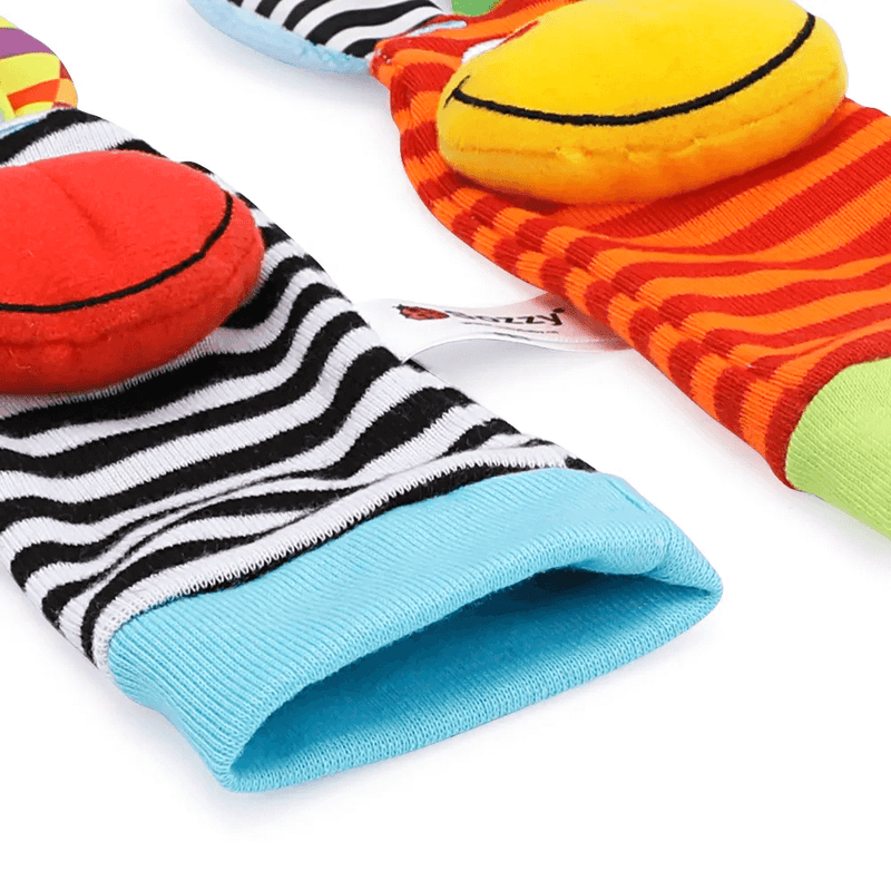 Pulseiras e Meias Chocalho Sensorial Baby - Kit c/ 2 pares