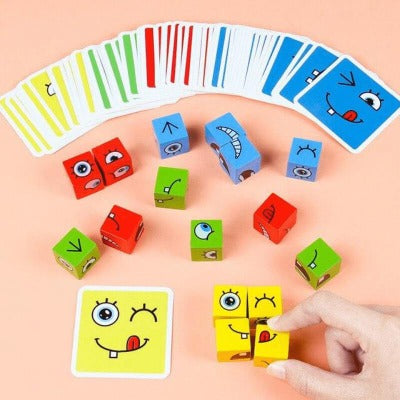 Cubo face: jogo de expressões faciais