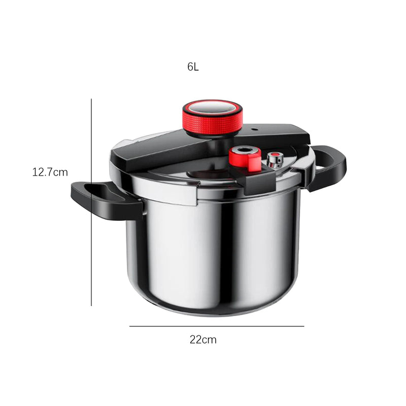 Panela de Pressão Inox 6L Anti Explosão com Alças Reforçadas Premium