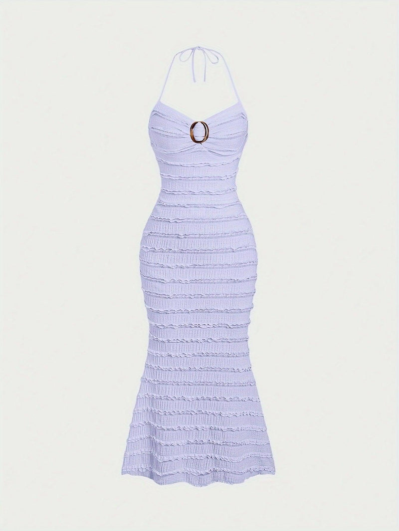 Vestido Longo Texturizado Elegante