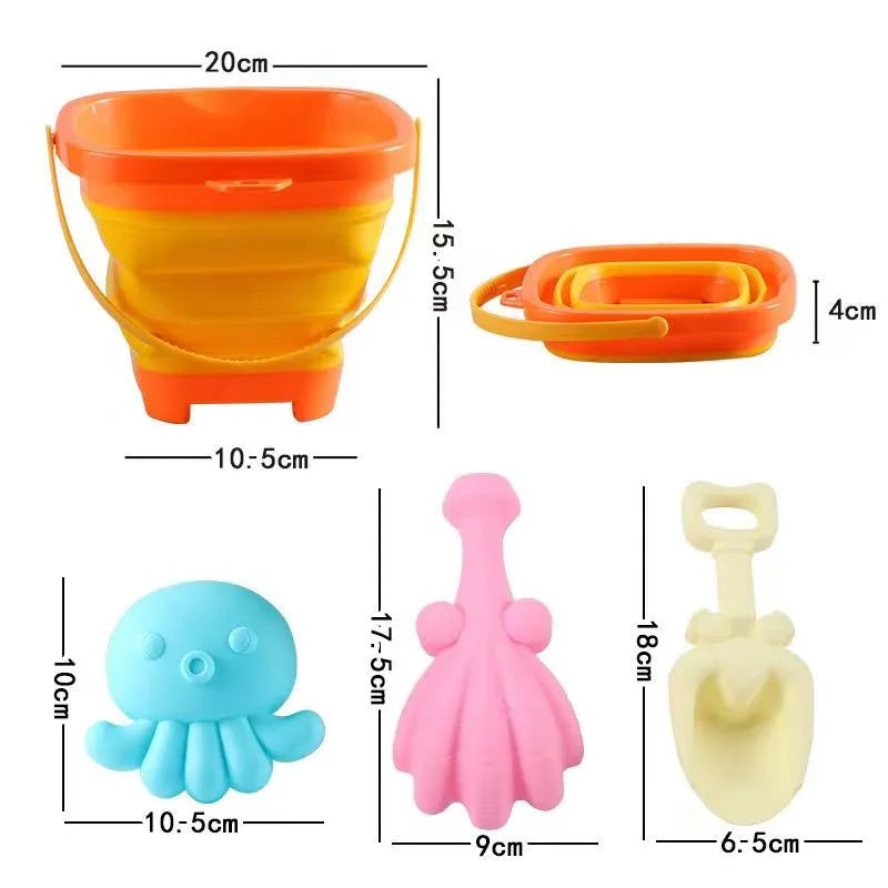 Brinquedo de Praia Baldinho de Areia Retrátil e Portátil