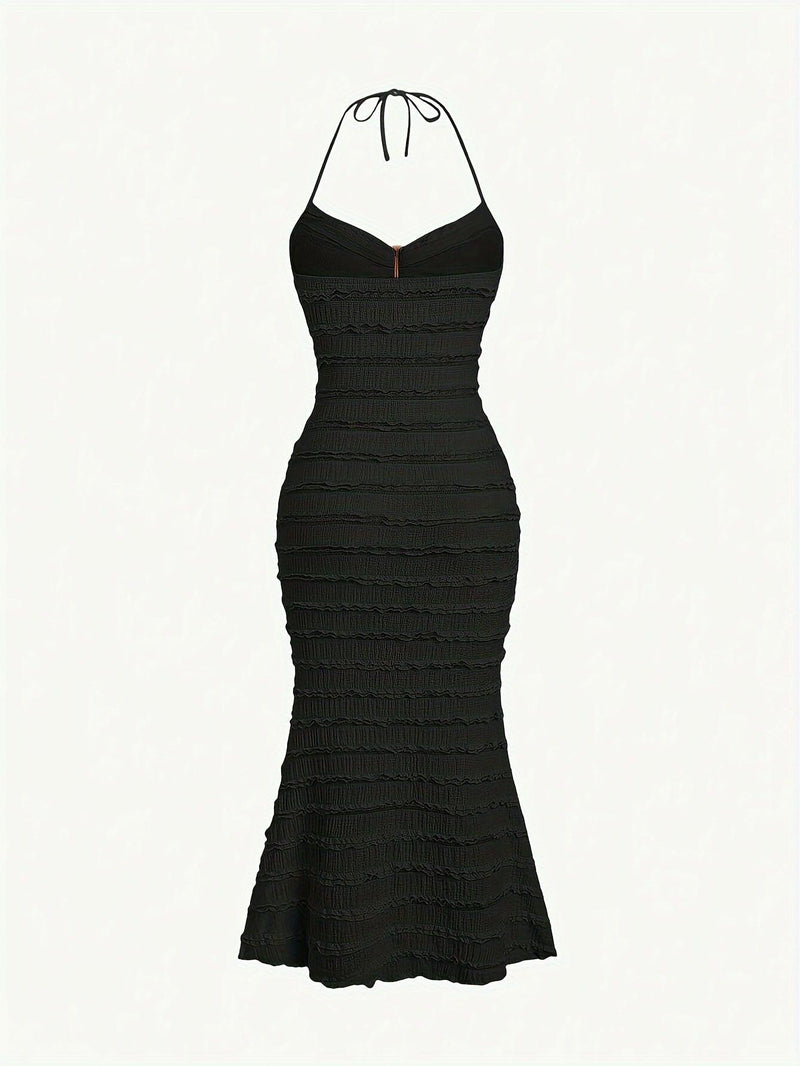 Vestido Longo Texturizado Elegante
