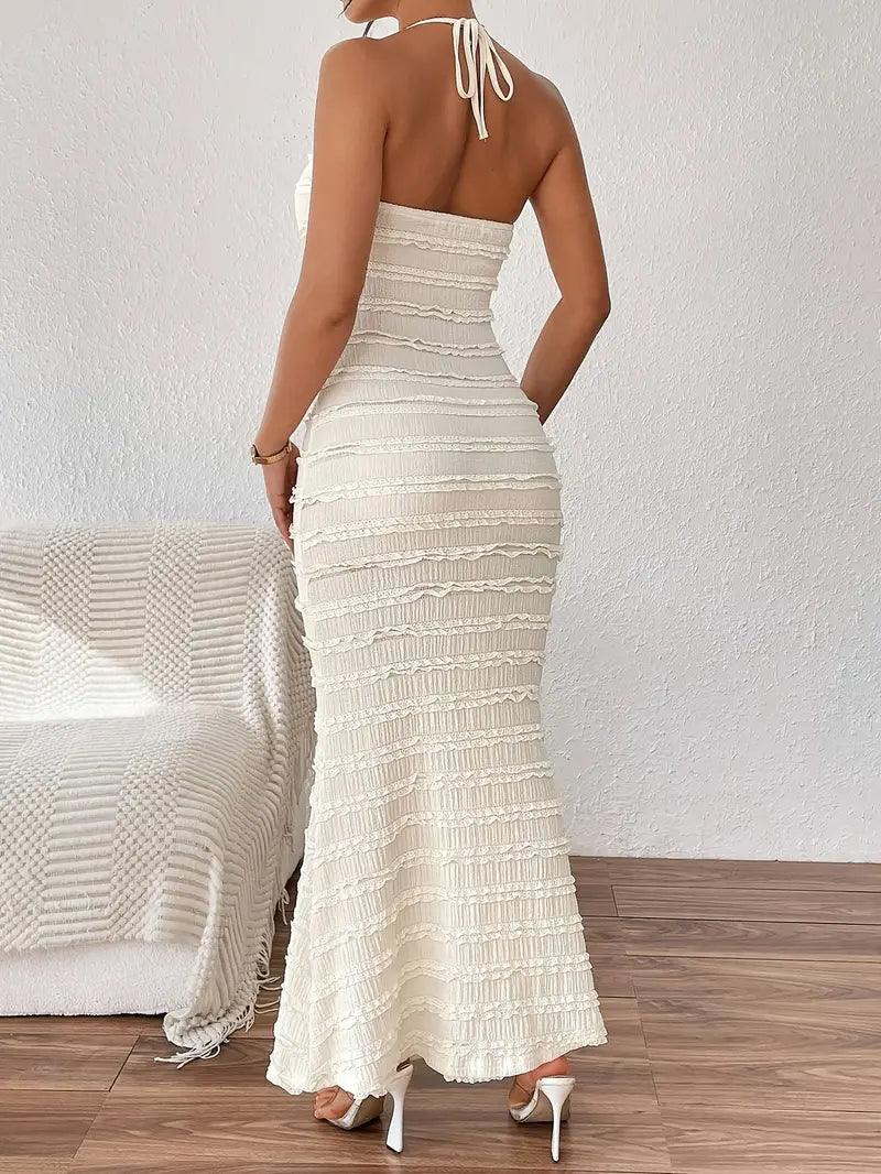 Vestido Longo Texturizado Elegante