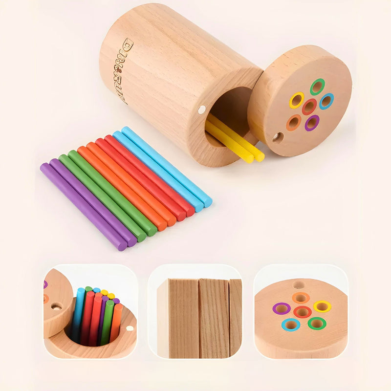 Brinquedo Educativo Montessori de Classificação de Cores Jogo de Encaixe de Varetas infinito do Amor