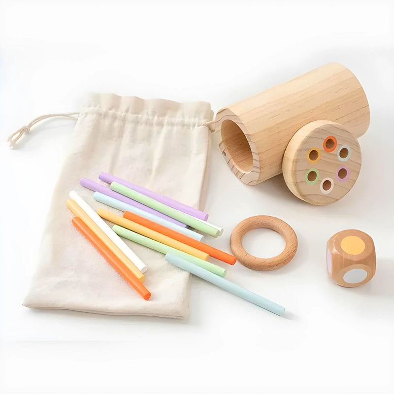 Brinquedo Educativo Montessori de Classificação de Cores Jogo de Encaixe de Varetas infinito do Amor