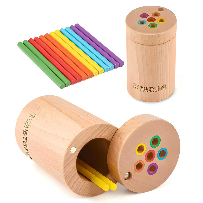 Brinquedo Educativo Montessori de Classificação de Cores Jogo de Encaixe de Varetas infinito do Amor