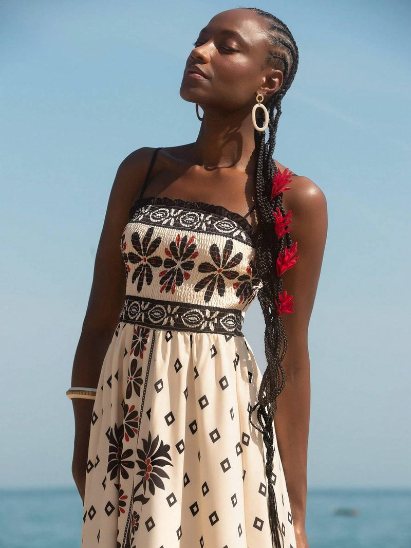 Vestido Longo Boho Floral Tropical