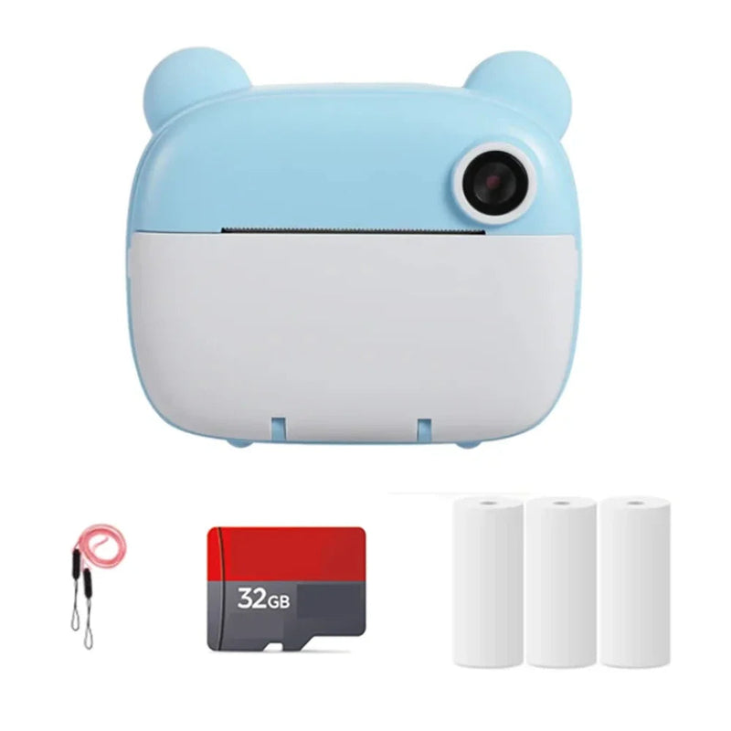 Câmera Polaroid Infantil - Foto sai na hora + Cartão de Memória de 32GB de Brinde - Infinito do Amor