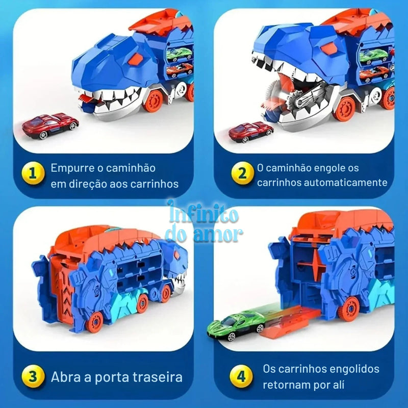 Caminhão Dinossauro Papa Carrinho 3 em 1