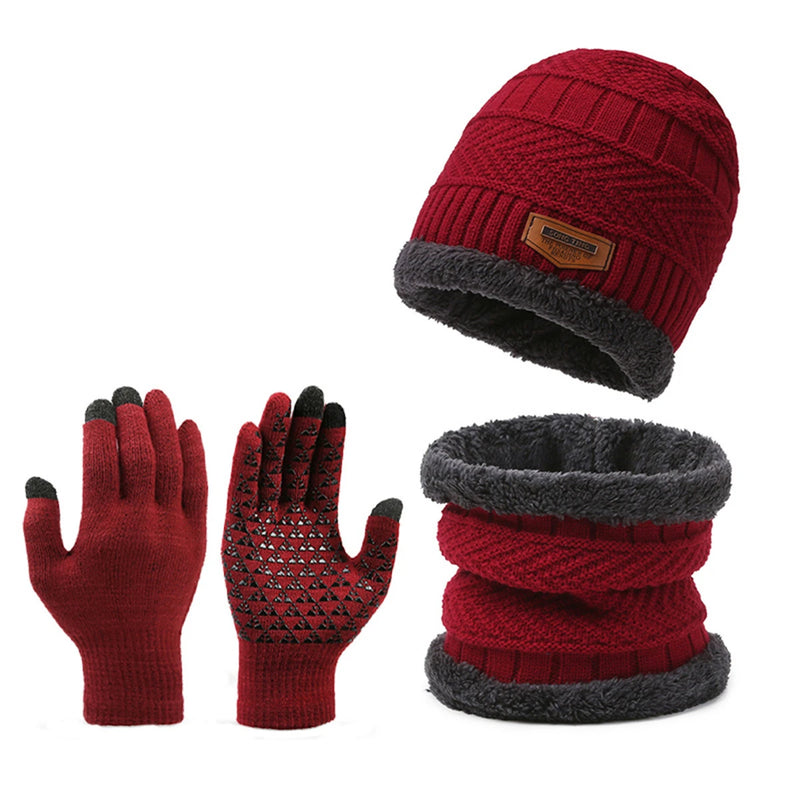 Kit Inverno Unissex com Gorro, Cachecol e Luvas Tricotados – (Promoção de Inverno 2025)