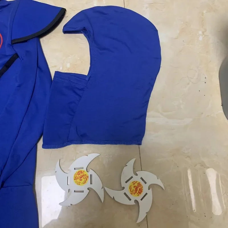 Fantasia Infantil Ninja Azul – Traje Samurai Guerreiro