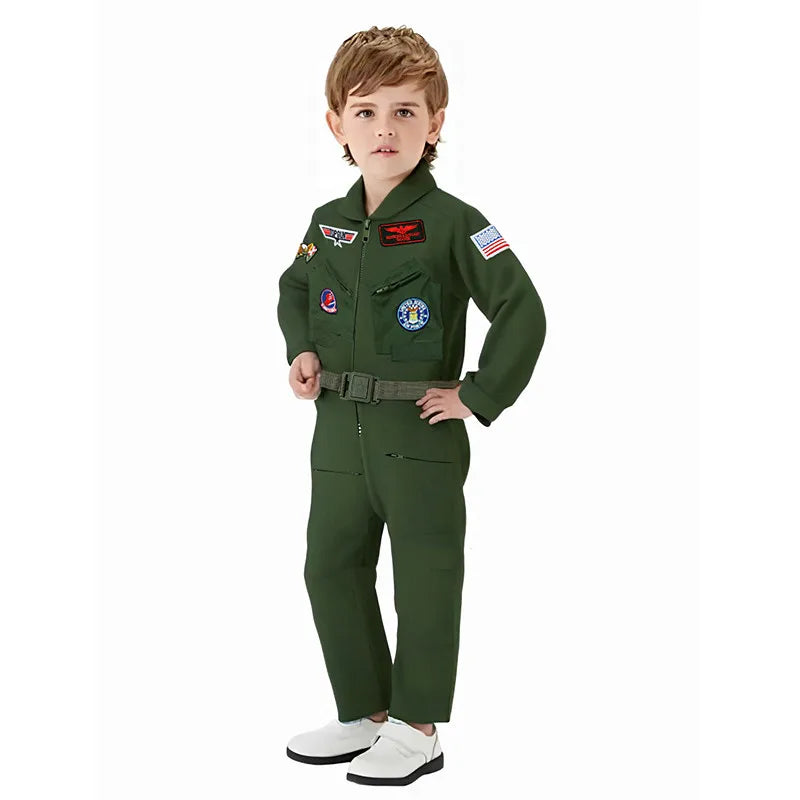 Fantasia Infantil Piloto Bordado com Cinto
