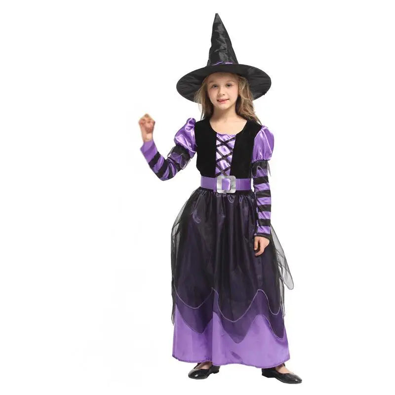 Fantasia de Feiticeira Roxa Infantil – Fantasia de Bruxa para Meninas