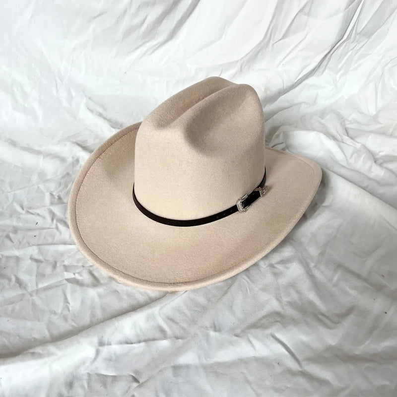 Chapéu Unissex Estilo Cowboy com Aba Larga e Design Retrô – (Promoção de Inverno 2025)