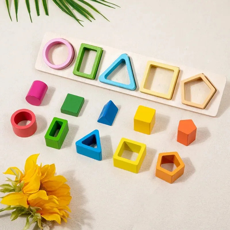 Brinquedo Montessori de Madeira – Jogo de Encaixe e Empilhamento Educativo Infantil