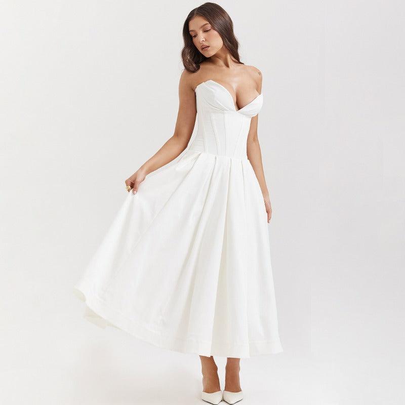 Vestido Midi Corset Elegante