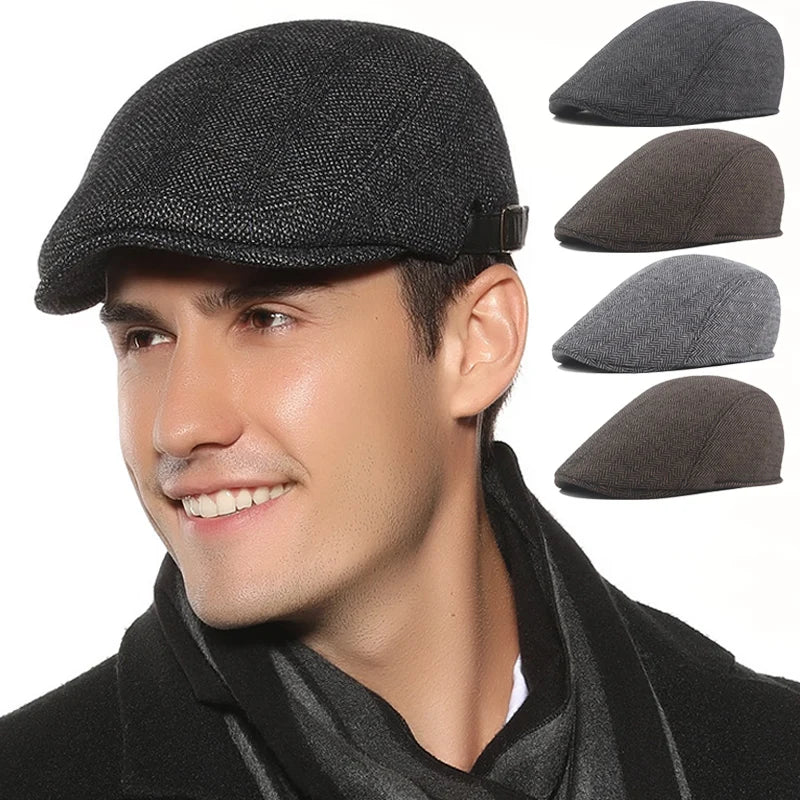 Boina Flat Cap Masculina – Elegância Clássica de Inverno – (Promoção de Inverno 2025)