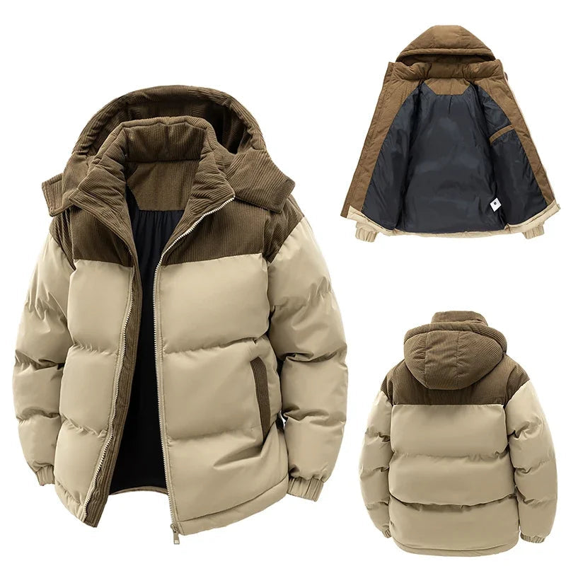 Jaqueta Masculina com Capuz Removível e Forro Quente – (Promoção de Inverno 2025)