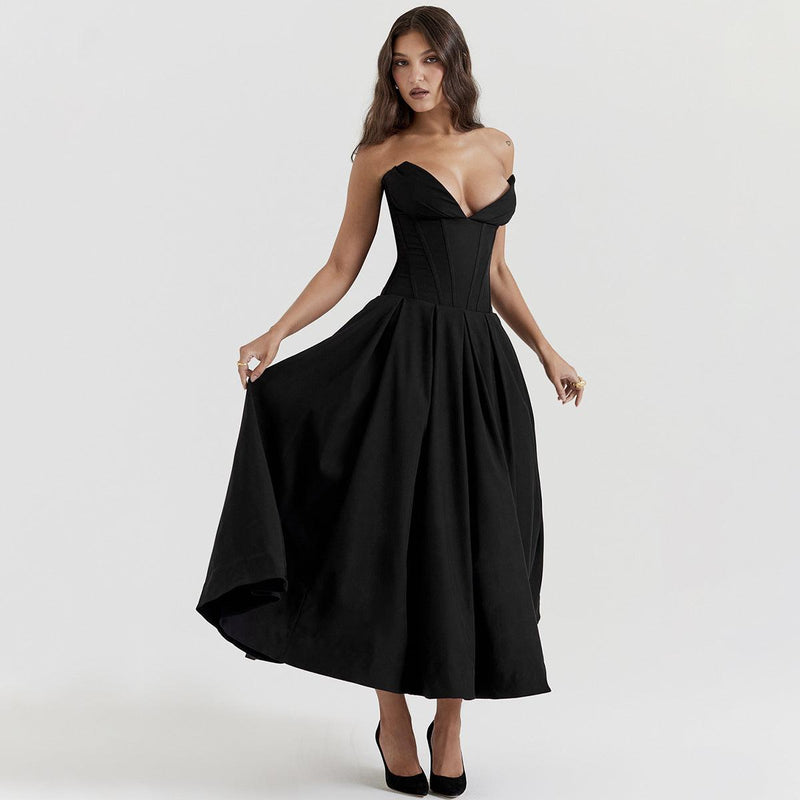 Vestido Midi Corset Elegante