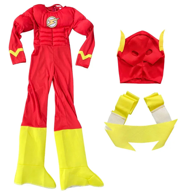 Fantasia de Super-Herói Flash com Macacão Musculoso