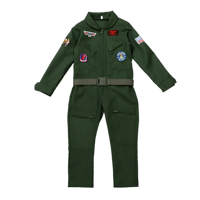 Fantasia Infantil Piloto Bordado com Cinto