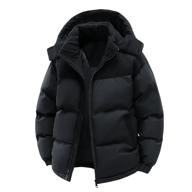 Jaqueta Masculina com Capuz Removível e Forro Quente – (Promoção de Inverno 2025)