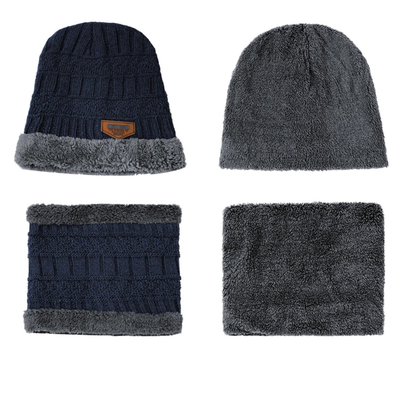 Kit Inverno Unissex com Gorro, Cachecol e Luvas Tricotados – (Promoção de Inverno 2025)