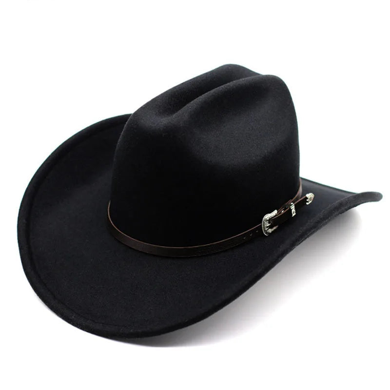 Chapéu Unissex Estilo Cowboy com Aba Larga e Design Retrô – (Promoção de Inverno 2025)
