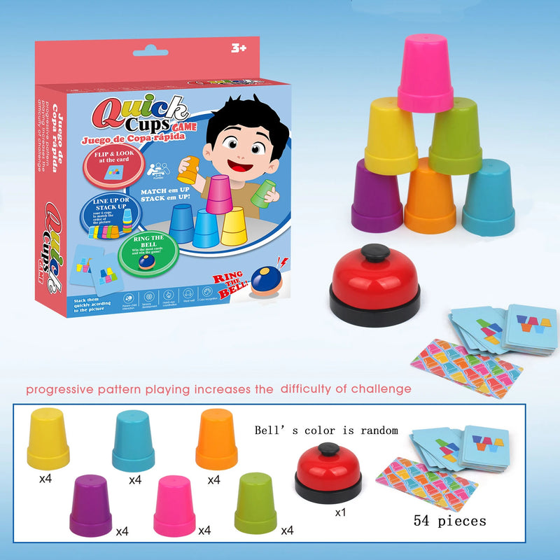 Jogo Infantil de Velocidade com Copos – Diversão de Raciocínio e Coordenação