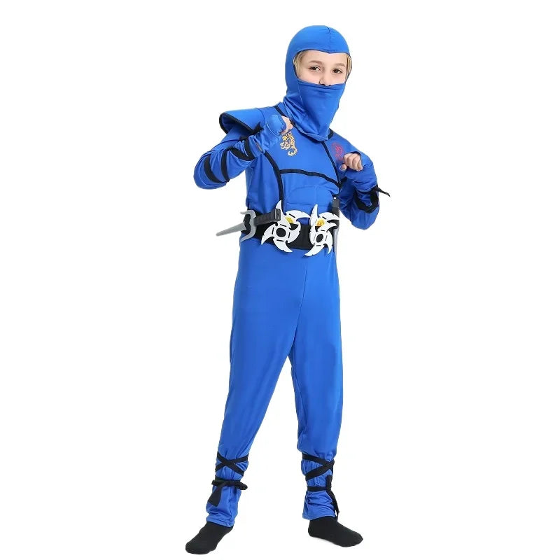 Fantasia Infantil Ninja Azul – Traje Samurai Guerreiro
