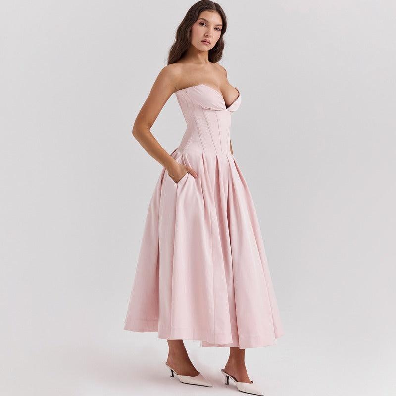 Vestido Midi Corset Elegante