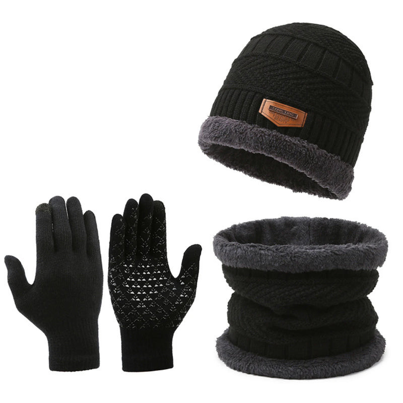 Kit Inverno Unissex com Gorro, Cachecol e Luvas Tricotados – (Promoção de Inverno 2025)