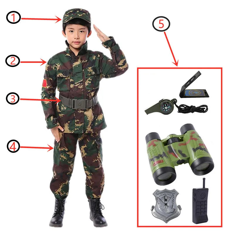 Fantasia Infantil de Soldado – Conjunto Camuflado com Acessórios