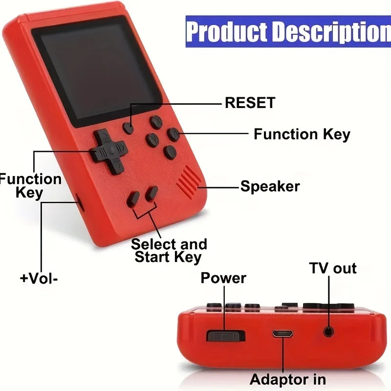 Mini Console Portátil Retrô – 400 Jogos Clássicos