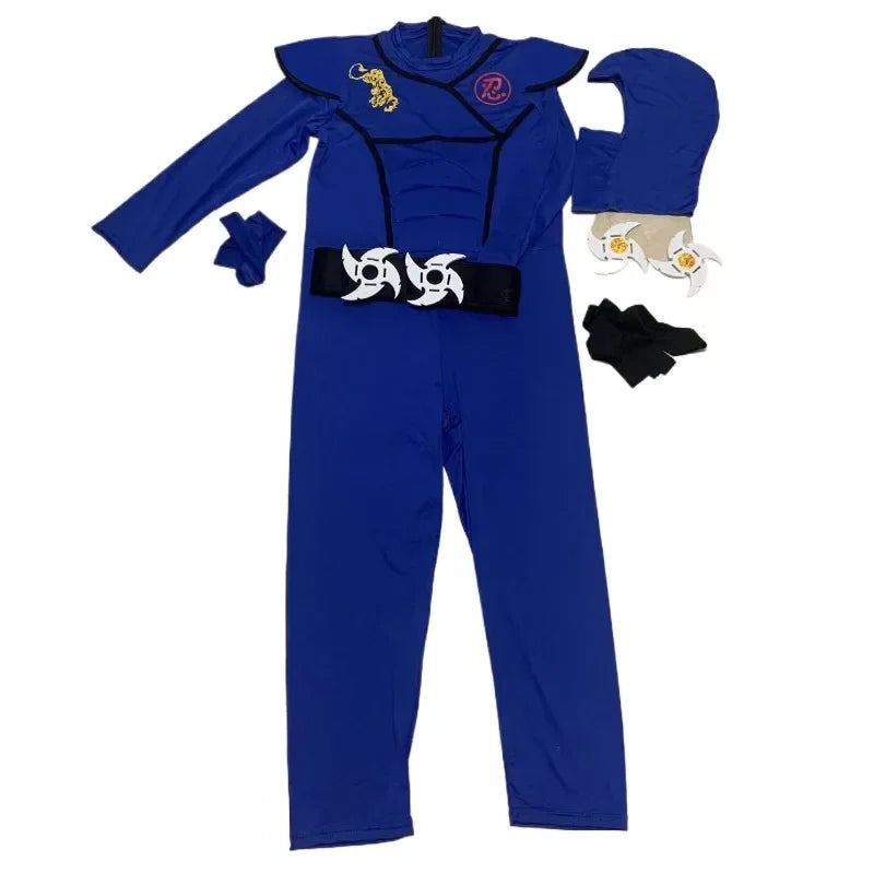 Fantasia Infantil Ninja Azul – Traje Samurai Guerreiro