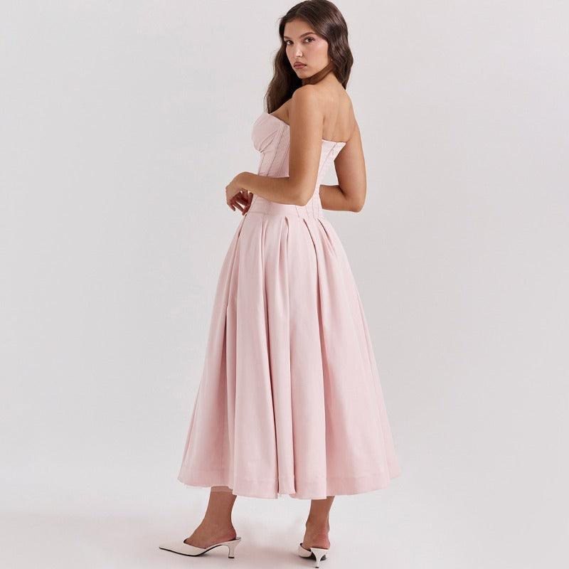 Vestido Midi Corset Elegante