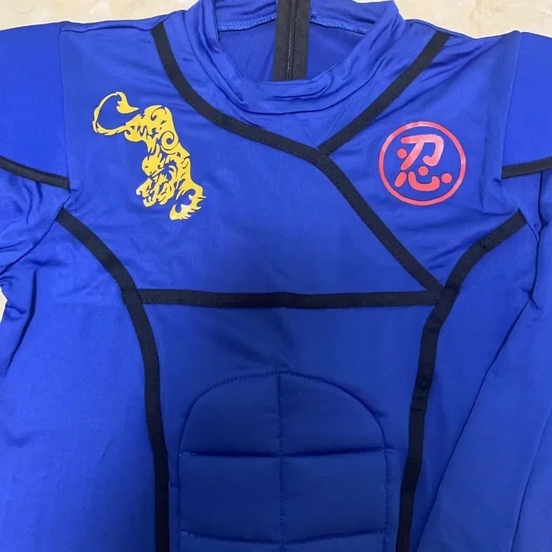 Fantasia Infantil Ninja Azul – Traje Samurai Guerreiro