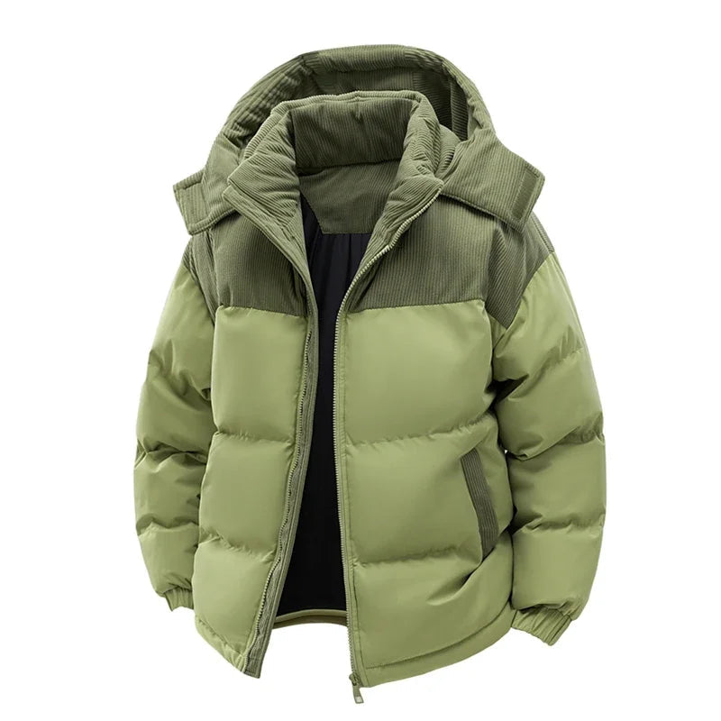 Jaqueta Masculina com Capuz Removível e Forro Quente – (Promoção de Inverno 2025)