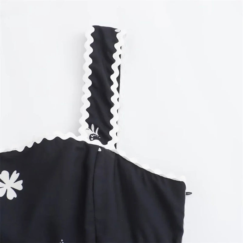 Vestido Midi Preto Bordado Elegante