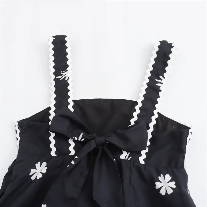 Vestido Midi Preto Bordado Elegante