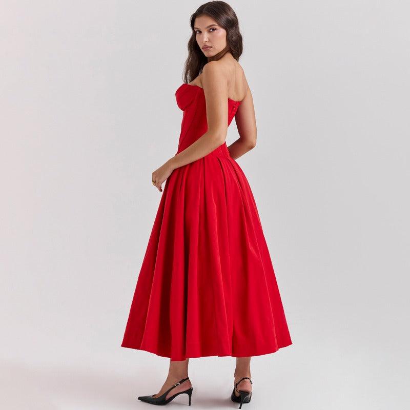 Vestido Midi Corset Elegante