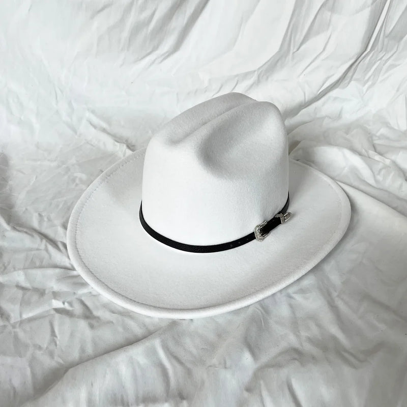 Chapéu Unissex Estilo Cowboy com Aba Larga e Design Retrô – (Promoção de Inverno 2025)