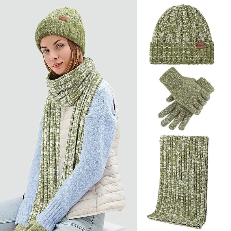 Kit Inverno Unissex com Touca de Lã, Cachecol e Luvas Quentes – (Promoção de Inverno 2025)