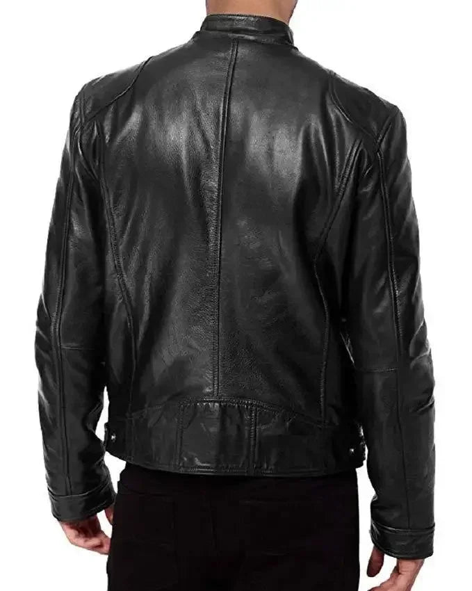 Jaqueta Masculina De Inverno Casual Elegante Com Ziper Gola Curta
