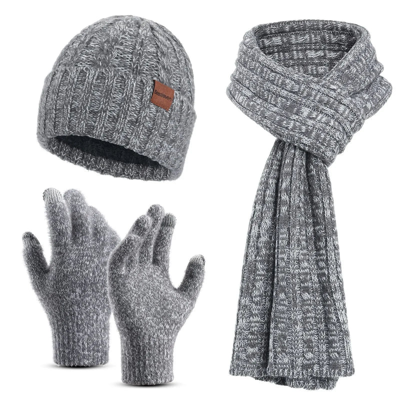 Kit Inverno Unissex com Touca de Lã, Cachecol e Luvas Quentes – (Promoção de Inverno 2025)
