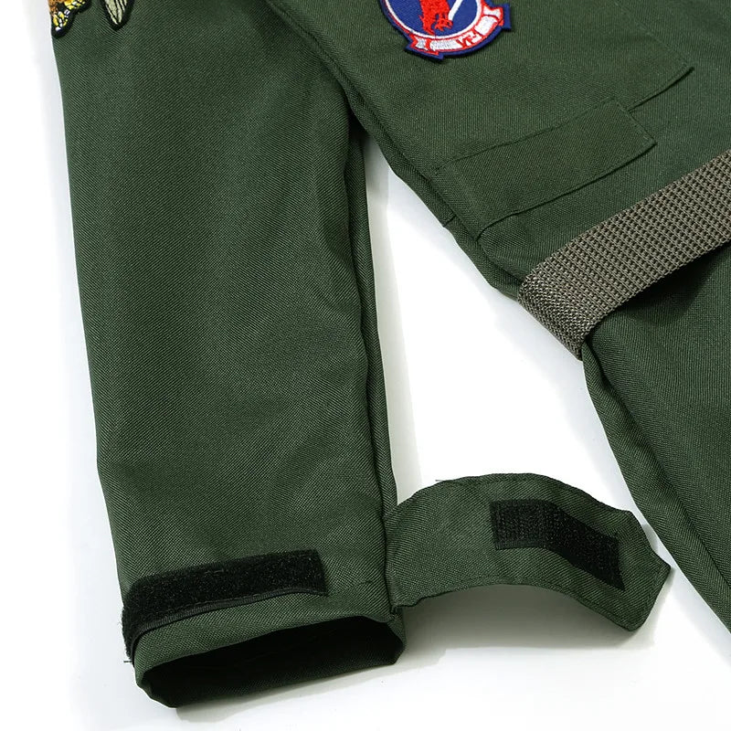 Fantasia Infantil Piloto Bordado com Cinto