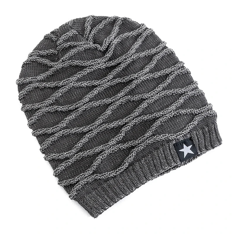 Gorro Unissex de Inverno com Forro Peluciado e Estrela Decorativa – (Promoção de Inverno 2025)