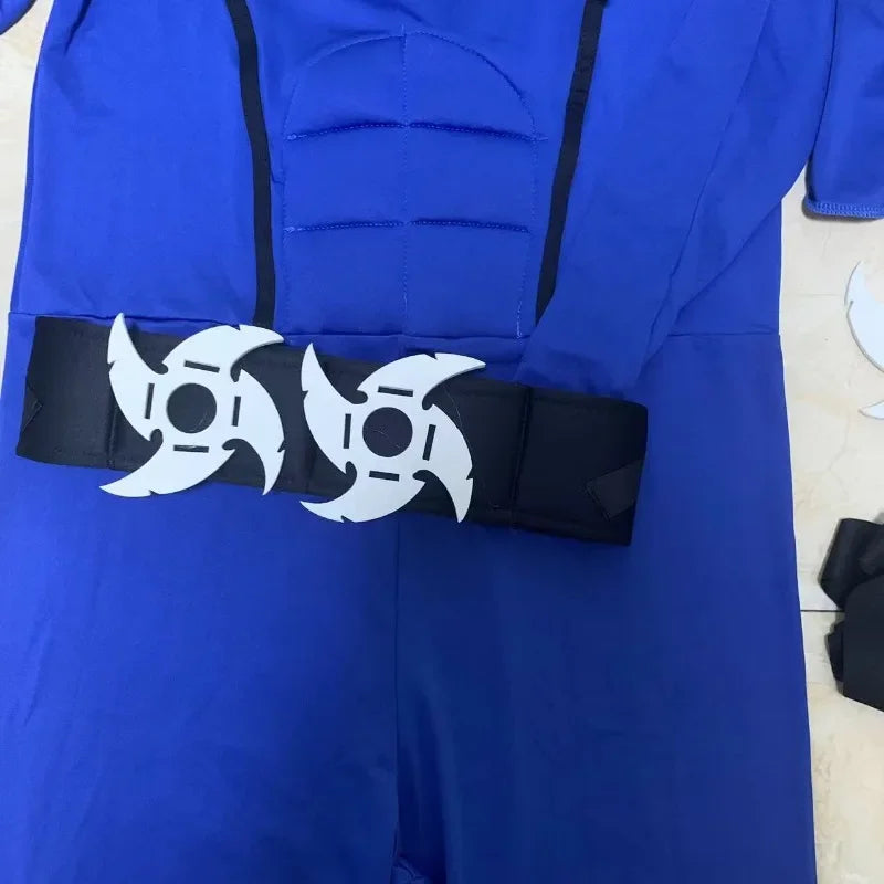 Fantasia Infantil Ninja Azul – Traje Samurai Guerreiro