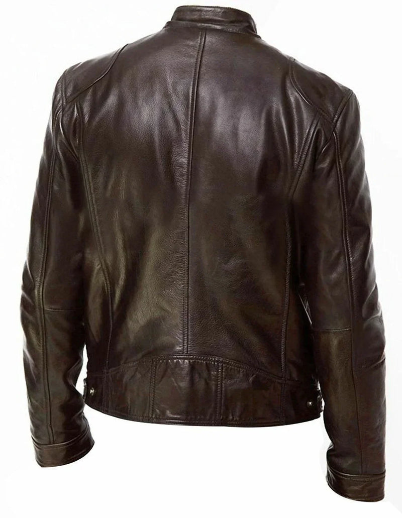 Jaqueta Masculina De Inverno Casual Elegante Com Ziper Gola Curta