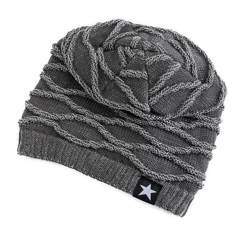 Gorro Unissex de Inverno com Forro Peluciado e Estrela Decorativa – (Promoção de Inverno 2025)